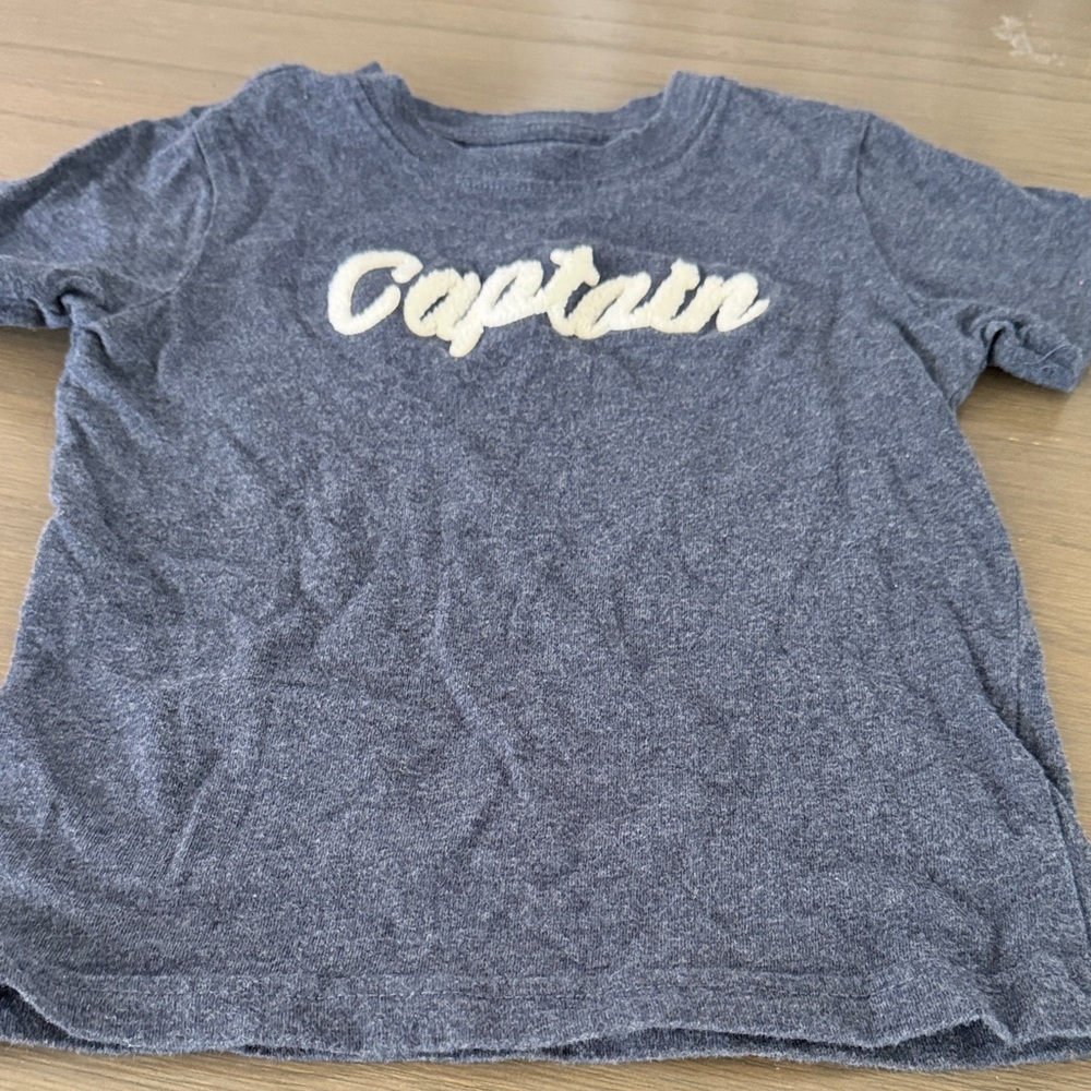 Janie and Jack Heather Blue 'Captain' Crew Tee